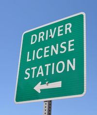 Driver License Station sign